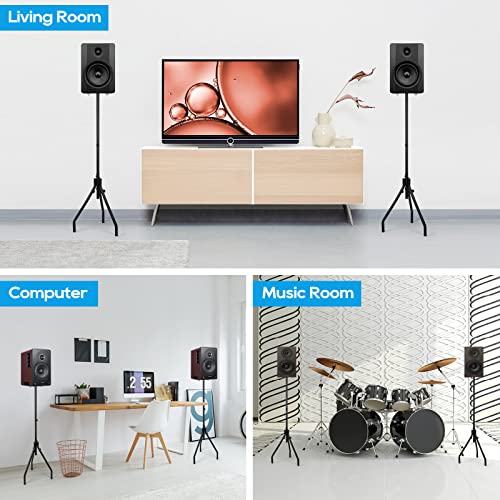 Wegxy Universal Speaker Stand, Height Adjustable Speaker Stands,Surround Sound Speaker Stands For Satellite And Small Bookshelf Speakers 1 Pair Extends From 35.8 To 47.6 Inches(Speakers Not Included) #TOP5