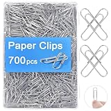 Paper Clips for Office School Supplies, Nonskid Paper Clip 700pcs，1-2/7" Silver PaperClips for Paperwork Office School and Home Personal Use