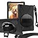 Rantice Samsung Galaxy Tab A 10.1 2019 Case, Heavy Duty Rugged Shockproof Drop Protection Case with 360 Stand, Handle Hand Strap & Shoulder Strap for Galaxy Tab A 10.1 SM-T510/T515 2019 (Black)
