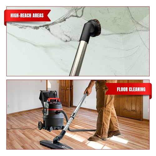 Image of 1.25 Inch Stainless Steel Vacuum Extension Wand Compatible with Vacuums using 1 1 /4 Inch (1.25in) 32mm Accessories - 1 1 /4 Vacuum Extension Tube for Shop Vac (Stainless Steel Extension Wand)