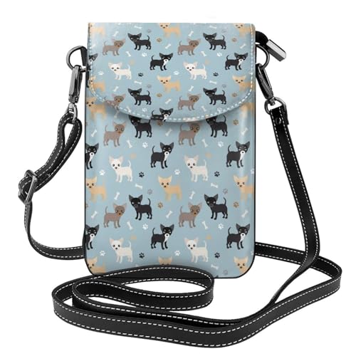 Portefeuille téléphone Chihuahua bleu : protégez vos cartes et mobile