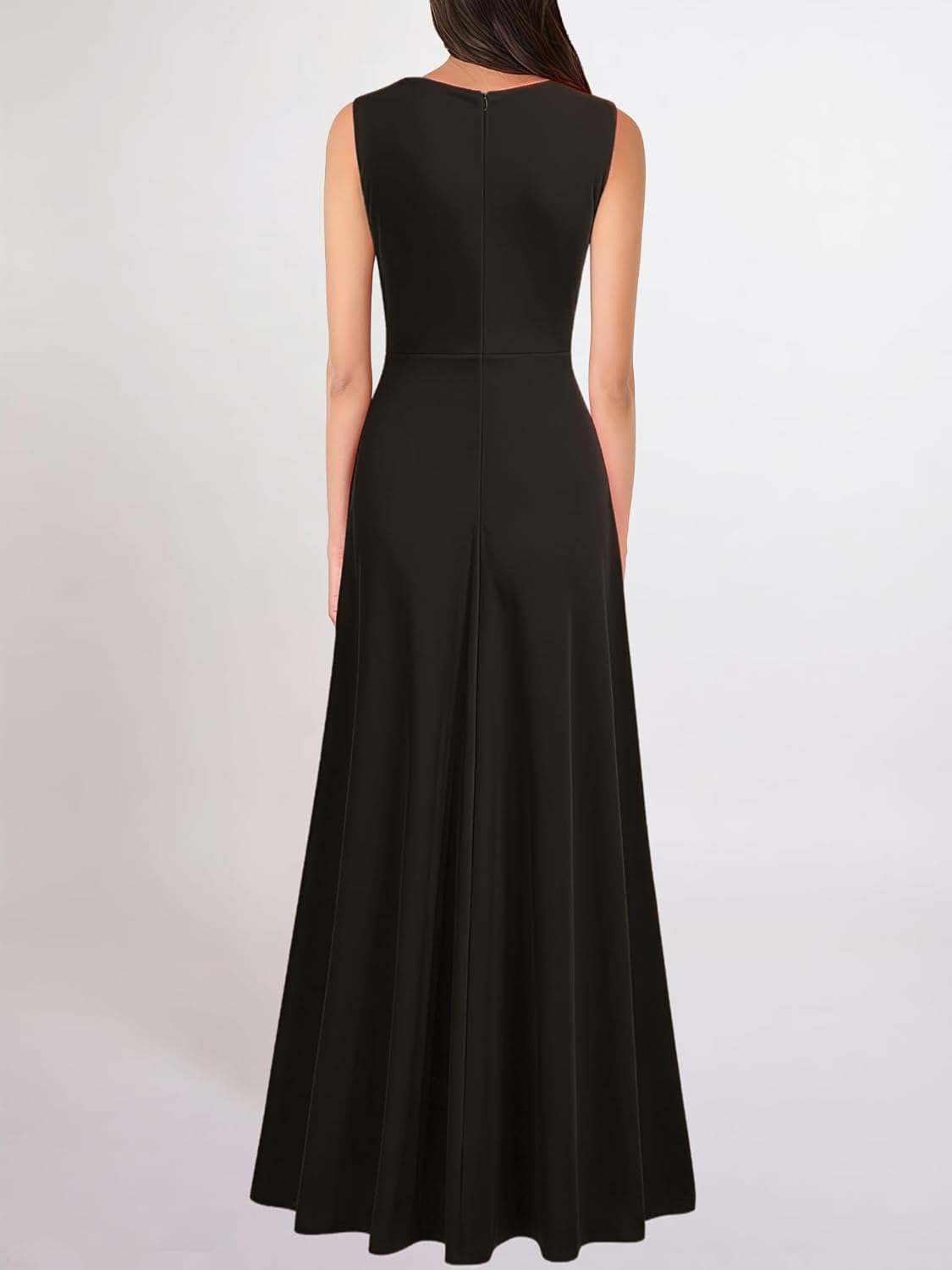 Mettclasi Women's Spring Summer V Neck Sleeveless Slit Formal Dress Elegant Sexy Cocktail Party Prom Evening Long Dresses