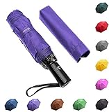 Fidus Inverted Reverse Sun&Rain Car Umbrella Large Windproof Travel UV Umbrella for Women Men - Auto Open Close(Purple)