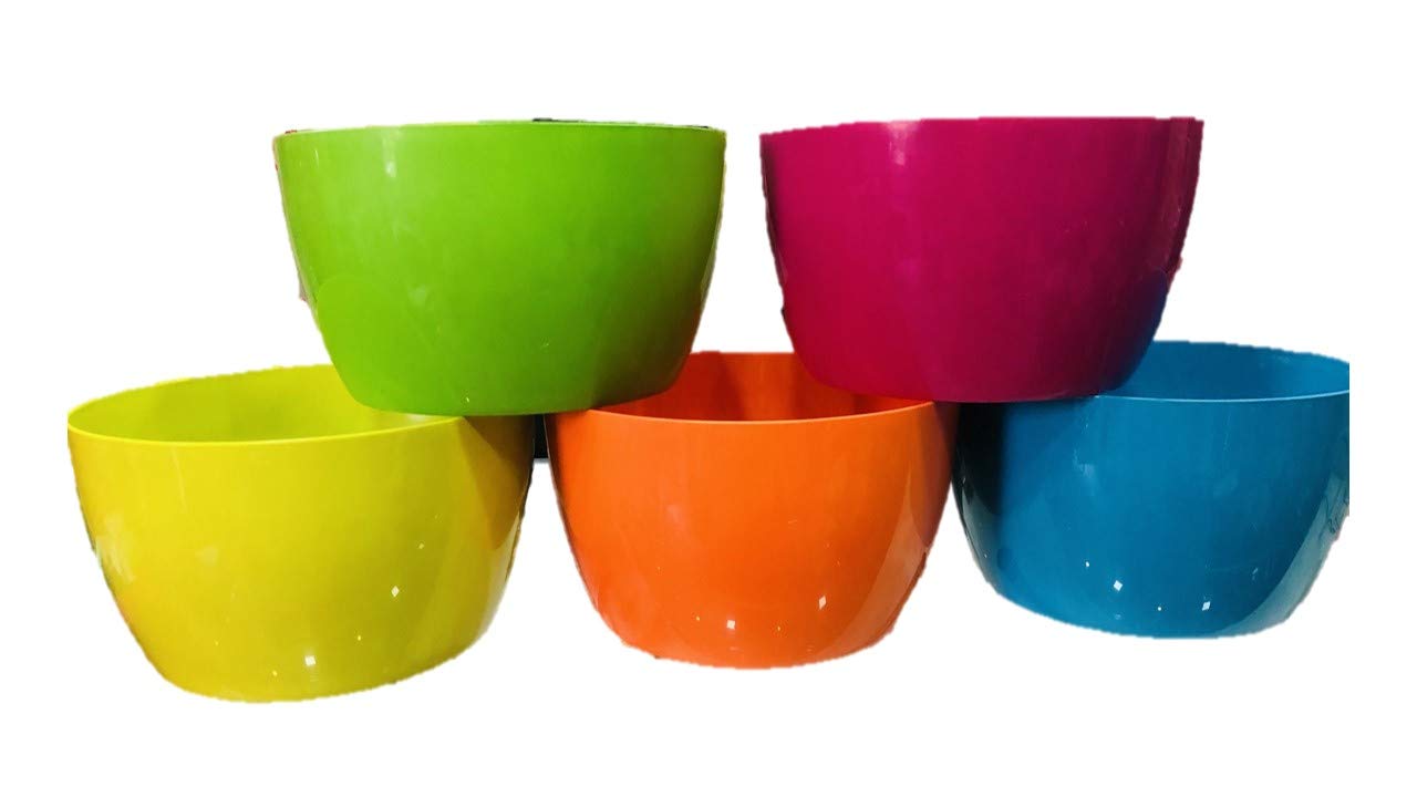Harshdeep Plastic Garden Pots (B5_Multicolor_Set of 5) Amazon.in