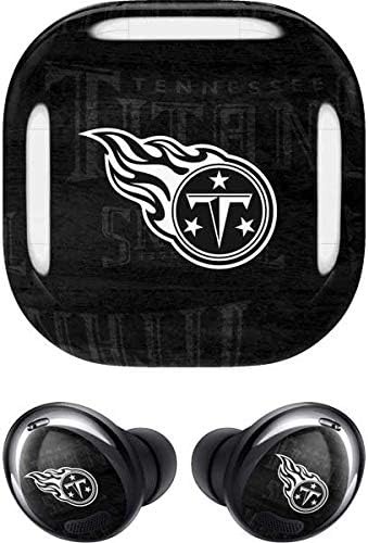 Skinit Decal Audio Skin Compatible with Samsung Galaxy Buds Pro - Officially Licensed NFL Tennessee Titans Black & White Design