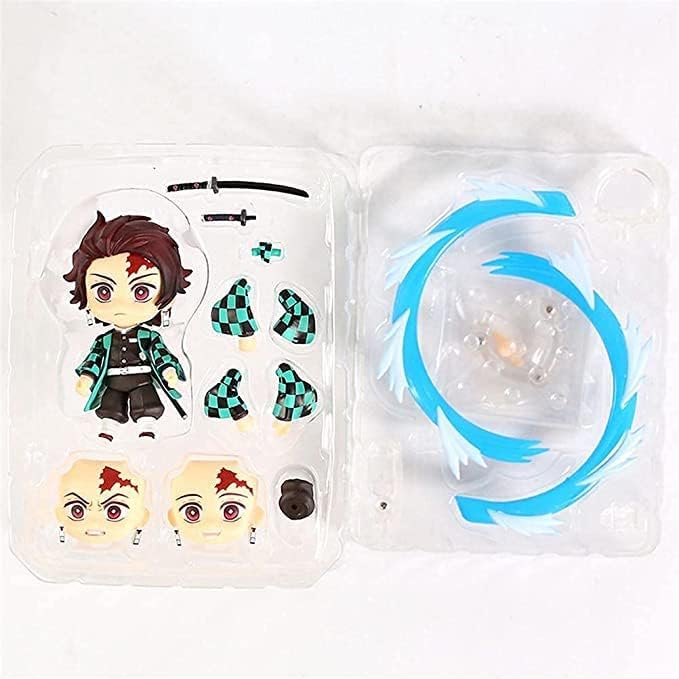 Miniatura 3 de Kamado Tanjiro - Versión Q - Figura movible de cara intercambiable de PVC Anime Juego de dibujos animados Modelo de personaje Figura Figura de