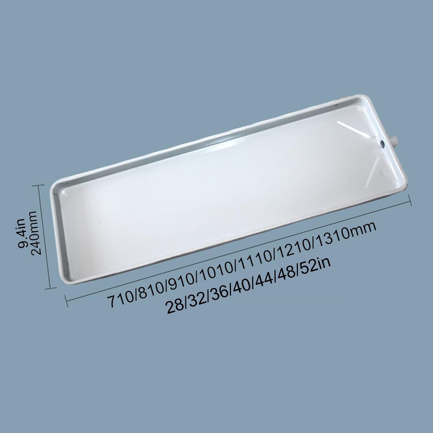 Uniwersalna ocynkowana metalowa miska odpływowa do kondensatora powietrza - szczelna taca kondensacyjna HVAC, 710 x 240 x 30 mm, zewnętrzna taca ociekowa z zestawem odpływowym do klimatyzatorów