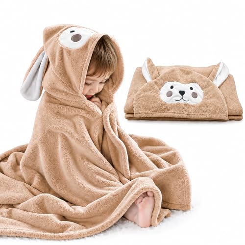 Image of ROMASA Baby Bath Towel Hooded Ultra Soft Towel Highly Absorbent Bathrobe Blanket Toddlers Shower Gifts for Boys Girls-27.5 inch x 55 inch (Kaqi)