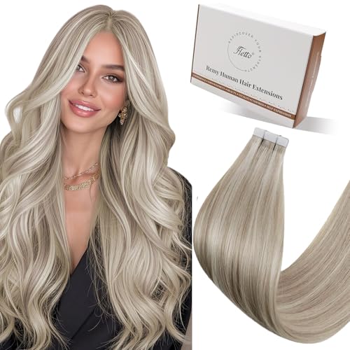 Hetto 22 Inch Tape in Hair Extensions Human Hair Ash