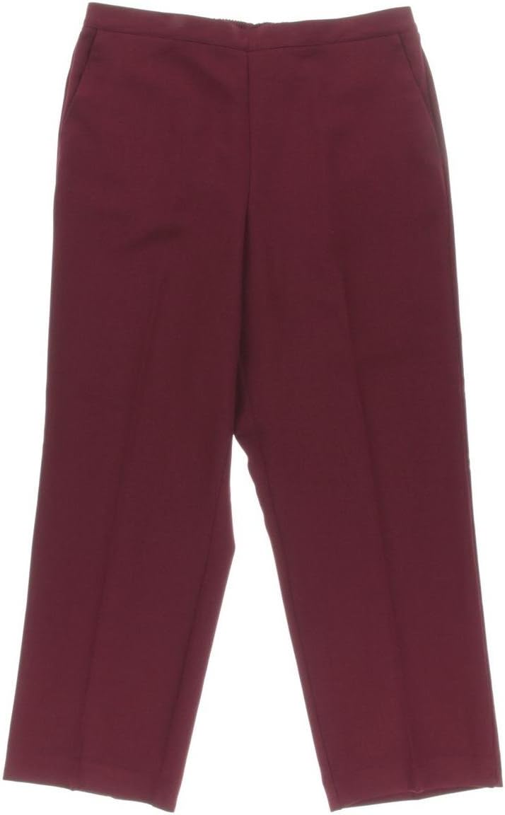 Alfred Dunner Womens Colored Pull On Straight Leg Pants Red 18