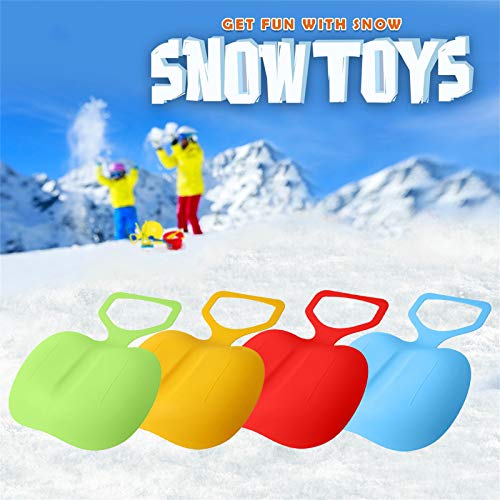 Snow Sled Board, Heavy Duty Plastic Skiing Boards Downhill Sled Snow Grass Sand Board Ski Pad Snowboard Luge for Kids Adults, Freeze-Proof & Wear-Resistant for Winter Outdoor Sports (Blue)