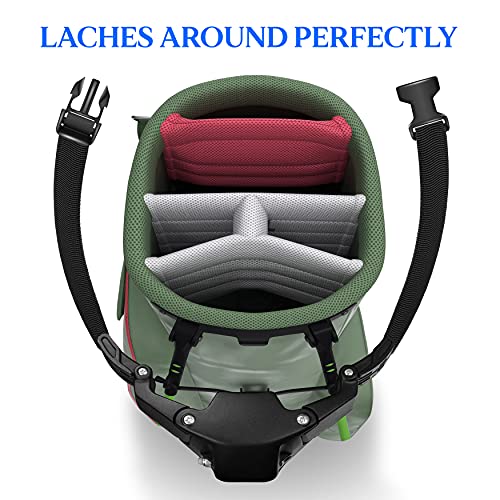 Serenelife 3-Wheel Golf Push Cart - Lightweight Folding Walking Roller Trolley Bag Storage, Upper & Lower Bracket W/Elastic Strap, Foam Handle Grip, Scorecard Holder, Foot Brake, 33Lb Max Load #TOP4