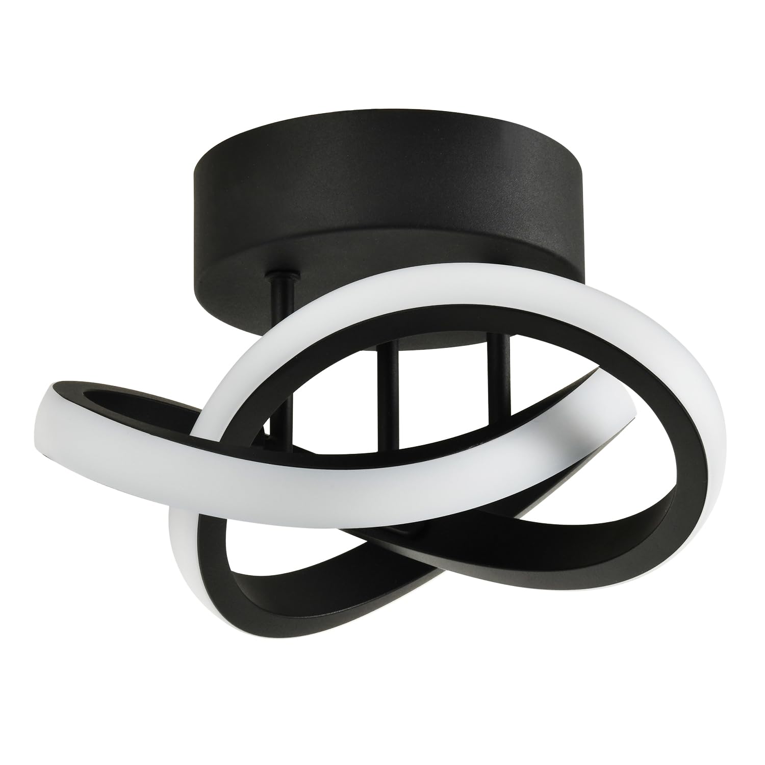 Happy Homewares Modern Led Black Ceiling Light With Swirl Thick Metal Strip Creates 1253 Lumens from B&Q