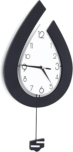 DYRABREST Reloj de pared grande de 28.7 pulgadas, reloj de pared moderno de péndulo grande, silencioso sin tictac, funciona con pilas, para