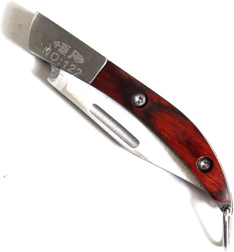 Miniatura 2 de ToolUSA - Cuchillo de bolsillo de 4.5 pulgadas (4.5 in) | Veta de madera incrustada y mango de acero | Hoja súper afilada de 2 pulgadas (2.0 in) |