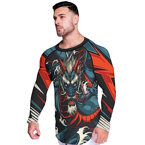 Dragon Men's Long Sleeve Compression Shirt - Rash Guard for Outdoor Sports and Water Activities Birthday Gift4