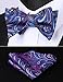 HISDERN Blue Bow Ties for Men Paisley Mens Bow Tie Self Tie and Pocket Square Set Classic Business Formal Tuxedo Men's Bowtie Handkerchief for Wedding Party