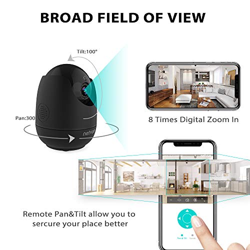 WiFi Baby Monitor, 1080P Wireless Security Camera 2 Way Audio and Night Vision, Motion Tracker, Compatible with Alexa Echo Show, Indoor Surveillance Camera with Cloud Storage for Baby/Dog/Cat (Black) - Thumbnail 7