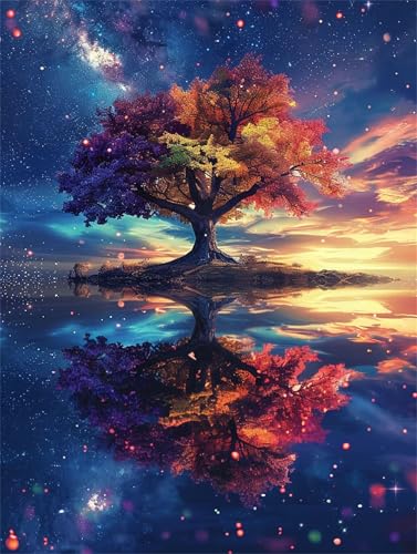 Kit complet diamond painting arbre pour s'évader et créer une broderie diamant XXL salon