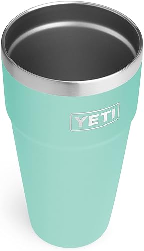 YETI Rambler - Vaso apilable de 26 onzas, aislado al vacío, acero inoxidable sin tapa Seafoam,Inoxidable
