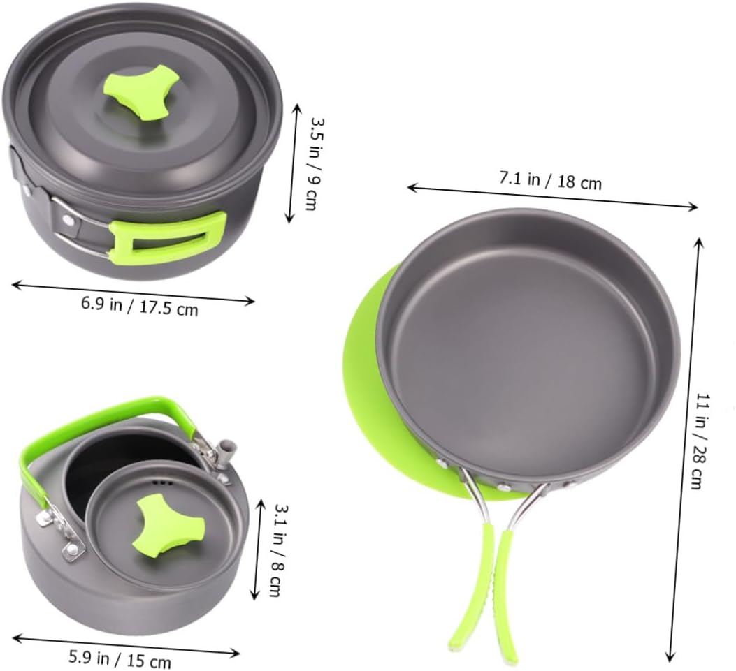 Alloy Camping Pot Set 1-2 Person Outdoor Cooking Kit Portable Picnic Tableware Cookware Cutlery
