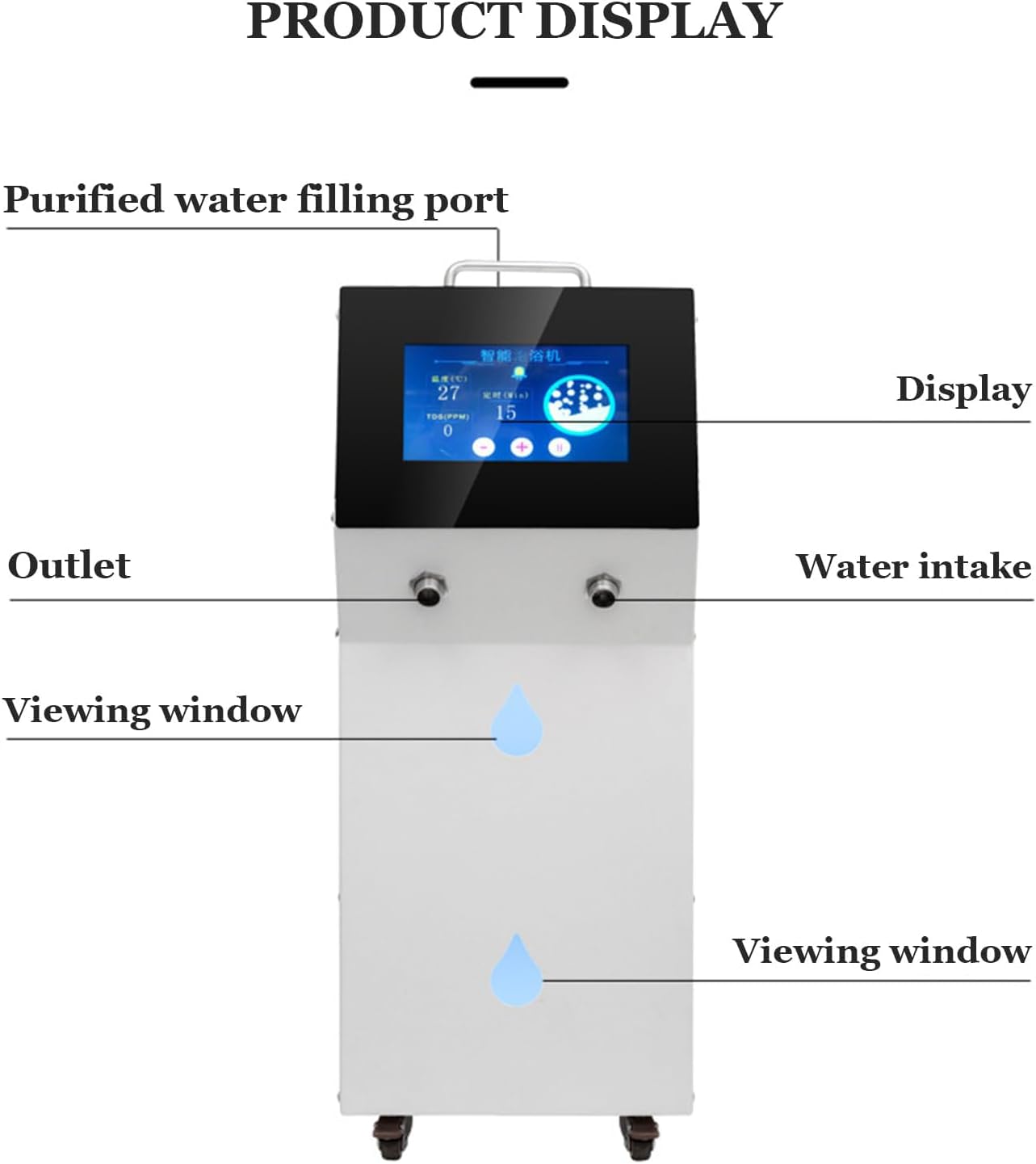 H2 Hydrogen Bath Generator, 5000ml/min Large Flow Output, 2000-3000PPB Water Machine, SPE/PEM Technology, for Bubble Bath, Relieve Fatigue