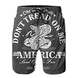 PUFOLA Don't Tread Men Swim Trunks Quick Dry Beach Shorts Summer Fashion Board Shorts Swimming Trunks Hawaiian Beach Pants for Adult Beachwear with Pockets Mesh Lining White