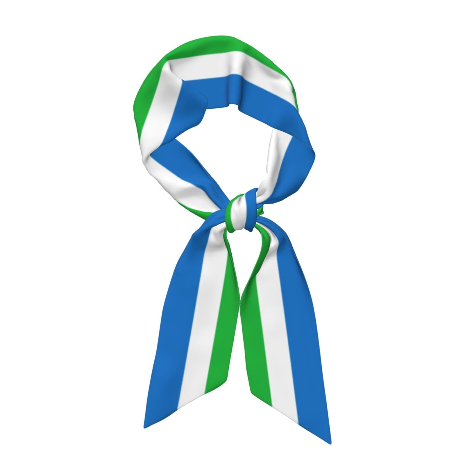 GaxfjRu Sierra Leone flag print Women Lightweight Neck Tie Silk Head Scarf for Hair Fashion Headwrap Handbag Accessories