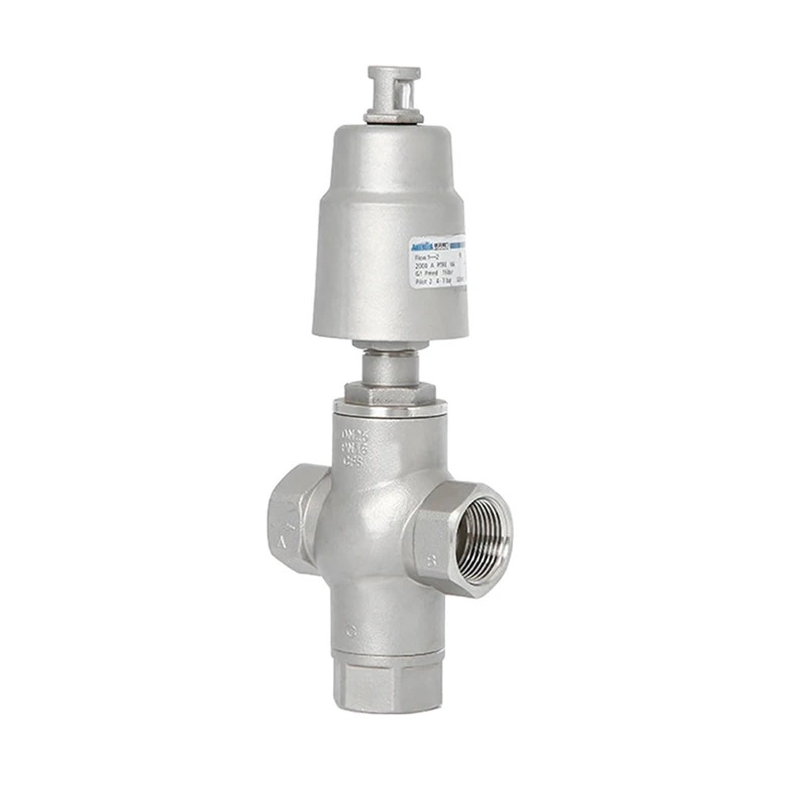 PXQCHAVLN DN25 3 Way Stainless Steelic Actuator Angle Seat Valveic Seat Valve 16bar Normally Closed(Single Acting)