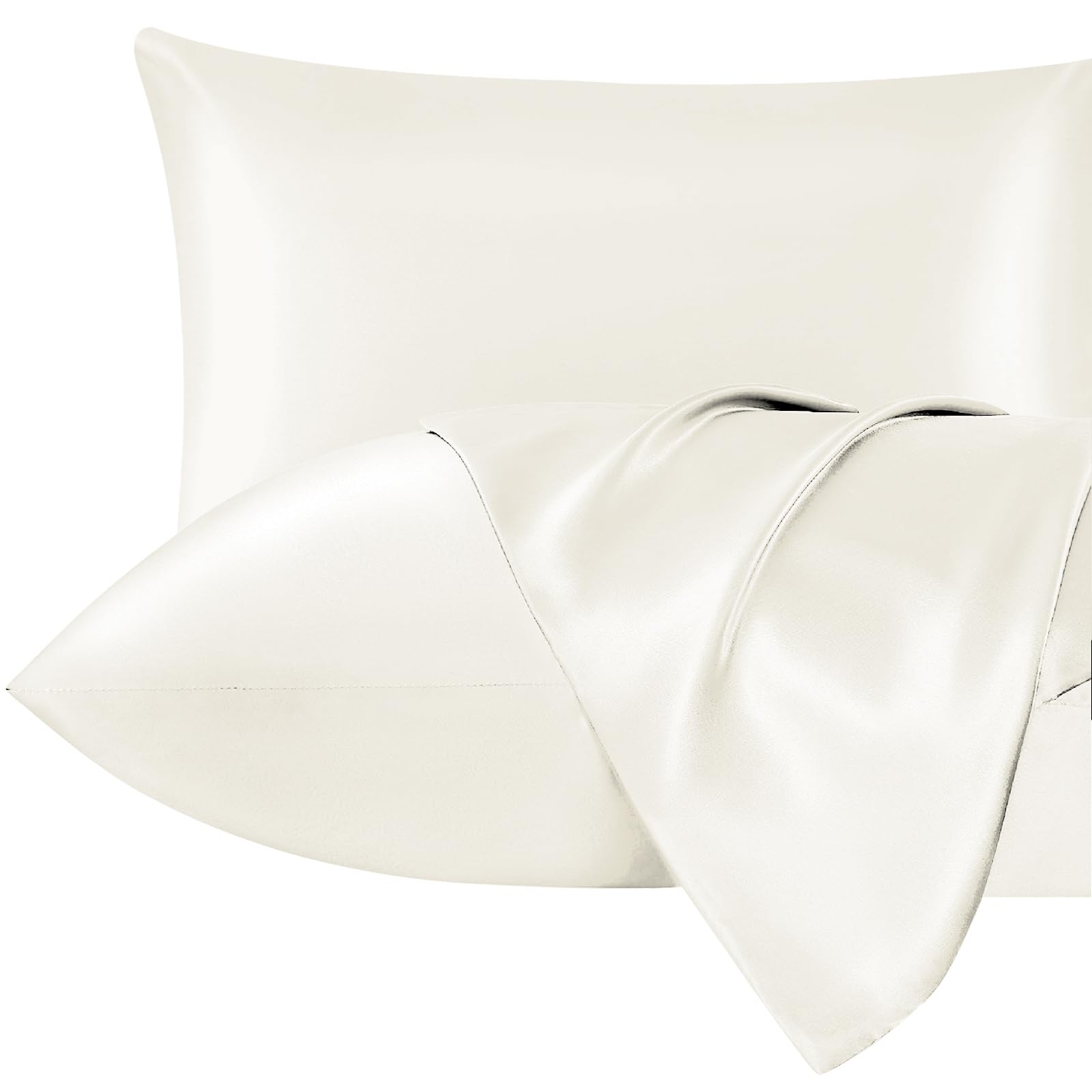 Lazzaro Satin Silk Pillowcases for Hair and Skin, Hypoallergenic Silk Pillow Cases 2 Pack with Envelope Closure - Image 2