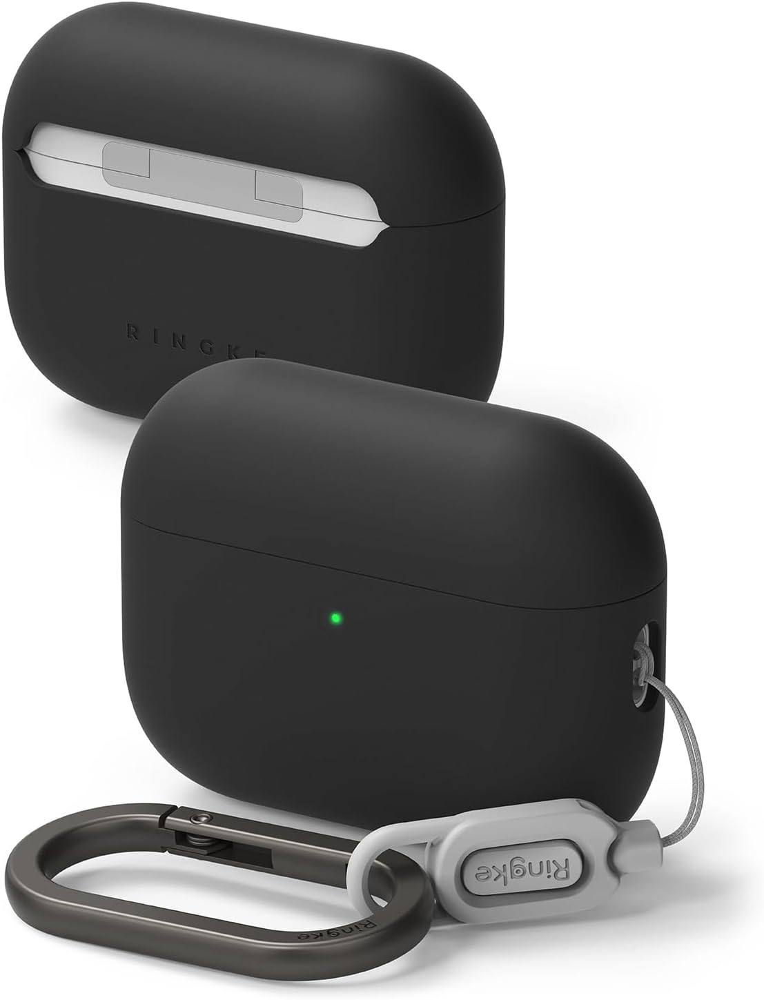 Ringke Silicone Case for AirPods Pro 3 Case [Feels Velvety Soft] Lightweight Slim Cute Cover with Carabiner for Women, Men - Black
