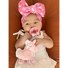 Itzy Ritzy Pacifier & Lovey Set - Includes Silicone Pacifier with Stuffed Animal Lovey - Detachable Plush Unicorn Binky Holder & Coordinating Pink Silicone Binky Ideal for Ages 0 Months & Up
