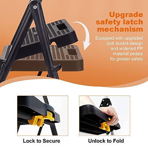 Boweiti 4 Step Ladder, Folding Step Stool W/Wide Anti-Slip Pedal For Adults, 800Lbs Capacity Sturdy Ladder With Hand Grip, Lightweight Safety Stepladder For Household Office Kitchen Garden #TOP3