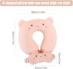 Coussin de Voyage en Mousse à Mémoire en Forme de U pour Enfants, Coussin de Support de Cou en Mousse Élastique Portable en Forme de U pour Voiture, Avion, Train, Bureau, Maison (U)