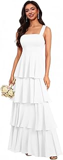 Tiered Ruffles Bridesmaid Dresses 2025 Long for Women Chiffon Formal Evening Dress TN324 - Buy now
