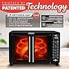 Gourmia French Door Air Fryer – 25 Qt Large Capacity Convection Oven, Fryforce 360°, Digital Display with 17 Cooking Presets, Bake, Toast, Roast, Dehydrate, Fits 12” Pizza