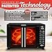 Gourmia French Door Air Fryer – 25 Qt Large Capacity Convection Oven, Fryforce 360°, Digital Display with 17 Cooking Presets, Bake, Toast, Roast, Dehydrate, Fits 12” Pizza
