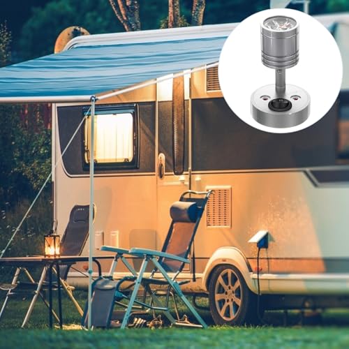 Foco de LED para RV de 3W aplique plateado con ángulo ajustable 6