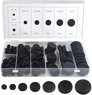 WMYCONGCONG 170 PCS Rubber Grommet Kit Round Rubber Hole Plug 7 Sizes Black Double Sided Electrical Firewall Gasket Kit for Wiring