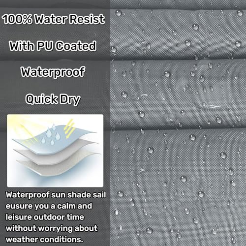 Voiles ombrages rectangulaire 800x800 pare-soleil gris foncé pour patio