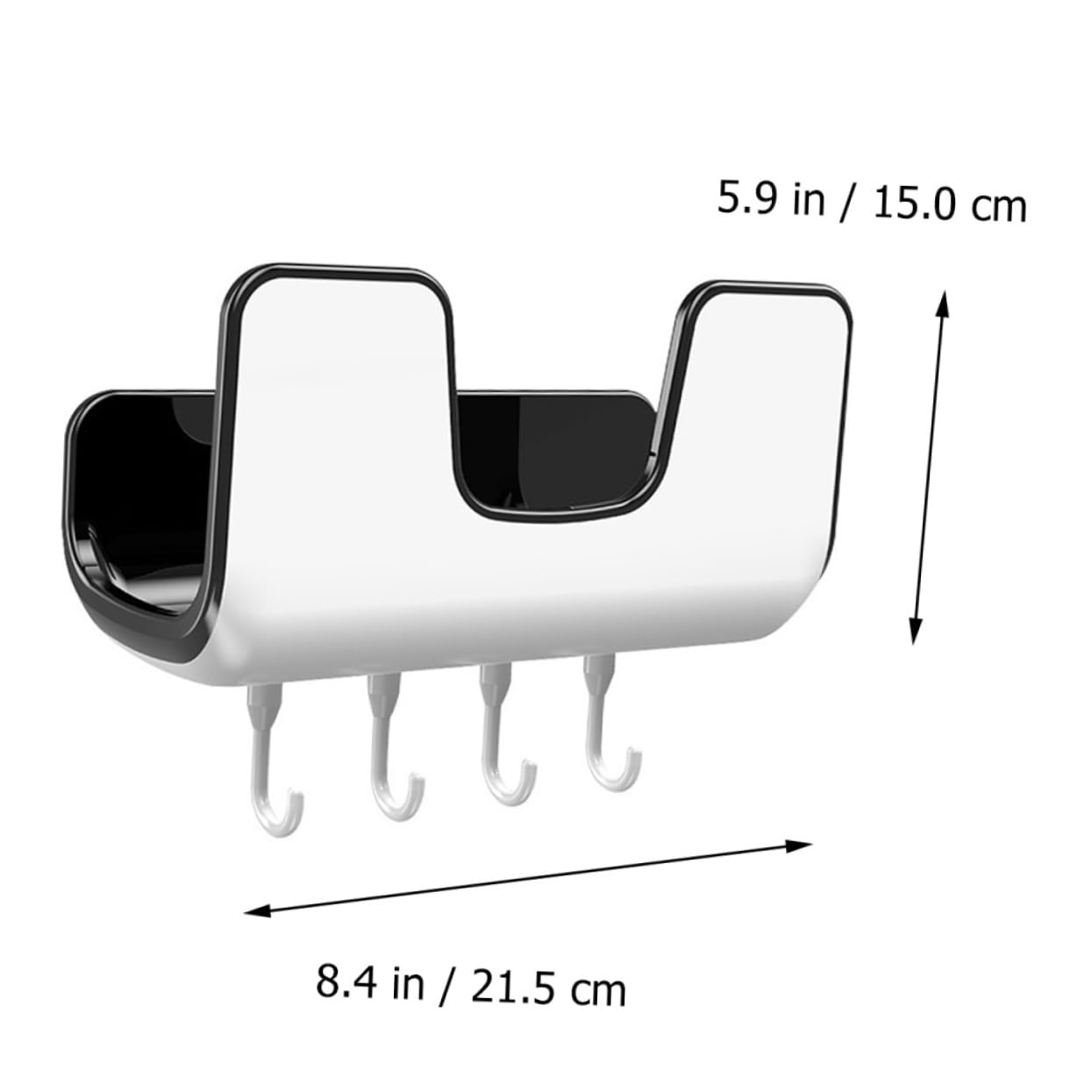 MUCKLILY 1Pc Wall Mounted Pot Lid Holder Rack No Punch Design with Hooks for Kitchen Organization Shape Storage for Lids Easy to Clean Black Plastic Space Saving