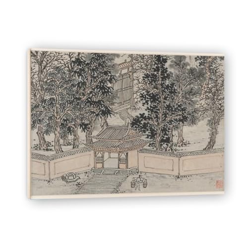 Art mural chinois grand arbre en toile pour une ambiance salon zen