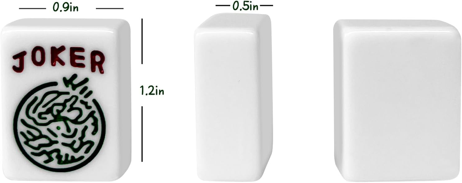 Mahjong Tile Set: American Mahjong Set Complete with 166 White Tiles & 4 Mahjong Racks | Portable Travel Mahjong Game | Includes Both Red and Gray Carrying Bags