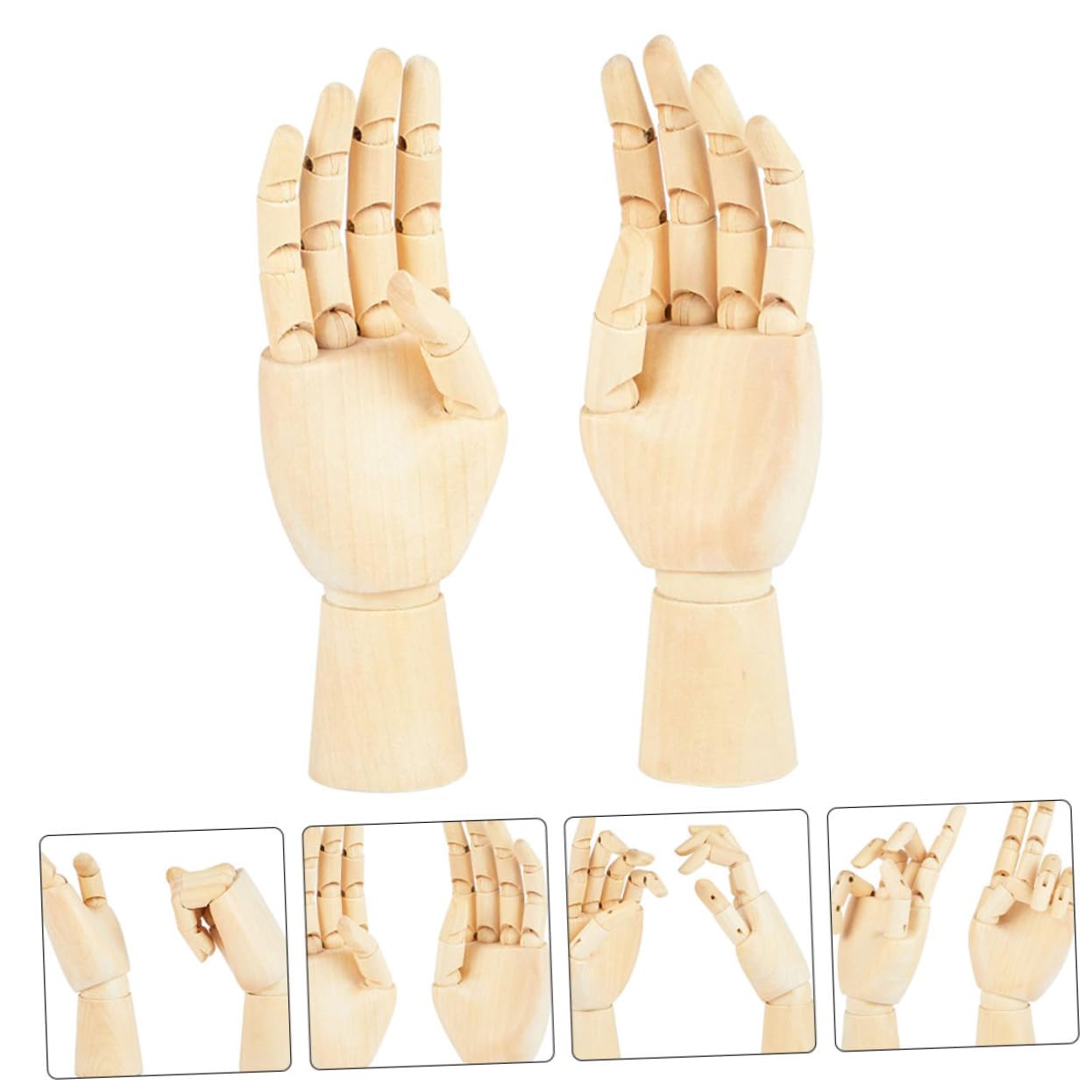 Housoutil Modèle Pièces Articulée Dessin de Bois pour Main Lot de 2