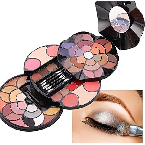 RoseFlower Lidschatten-Palette Mehrfarbig Lidschatten Make Up Pallete Profi-Augenpalette Push-Pull-Drehung Petals multifunktionale Make-up-Set Cover