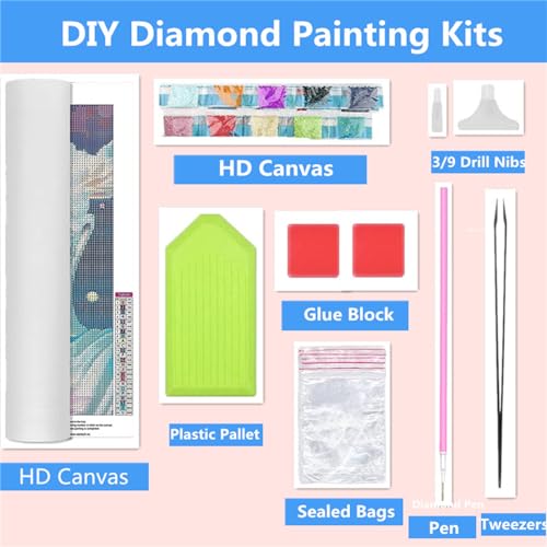 Peinture diamant arbre cascade 90x120cm | Broderie kit complet W-15178
