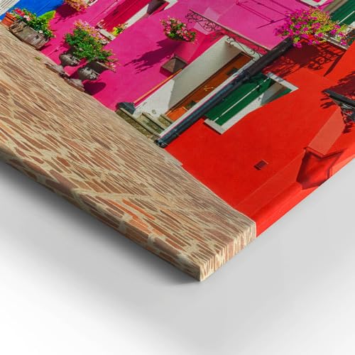 Tableaux 60x40cm Burano - Peinture murale quartier coloré Wallfluent