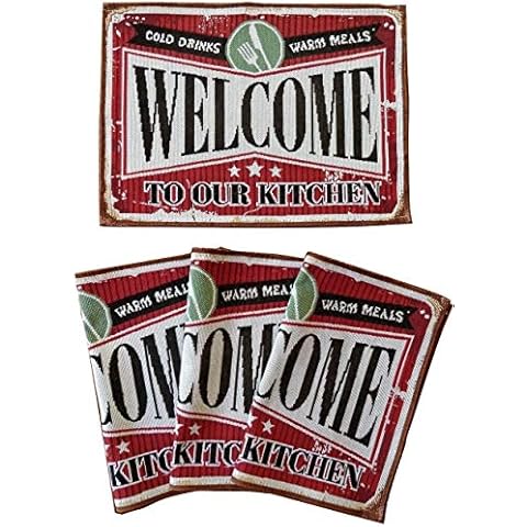 Rustic Placemats Set of 4 - Perfect for Kitchen and Retro Dining Room Table Decor | Farmhouse Place Mats Cover