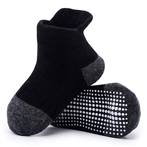 Image of Zaples Baby Non Slip Grip Ankle Socks with Non Skid Soles for Infants Toddlers Kids Boys Girls