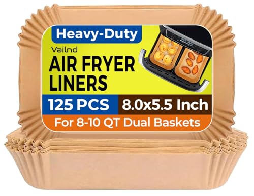 Vailnd Air Fryer Paper Liners Disposable: 125Pcs 8x5.5